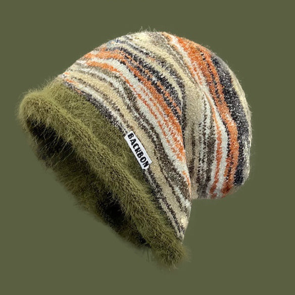Cold-proof Warm Hipster Mixed Color All-match Bag Cap Pullover Hat Cap