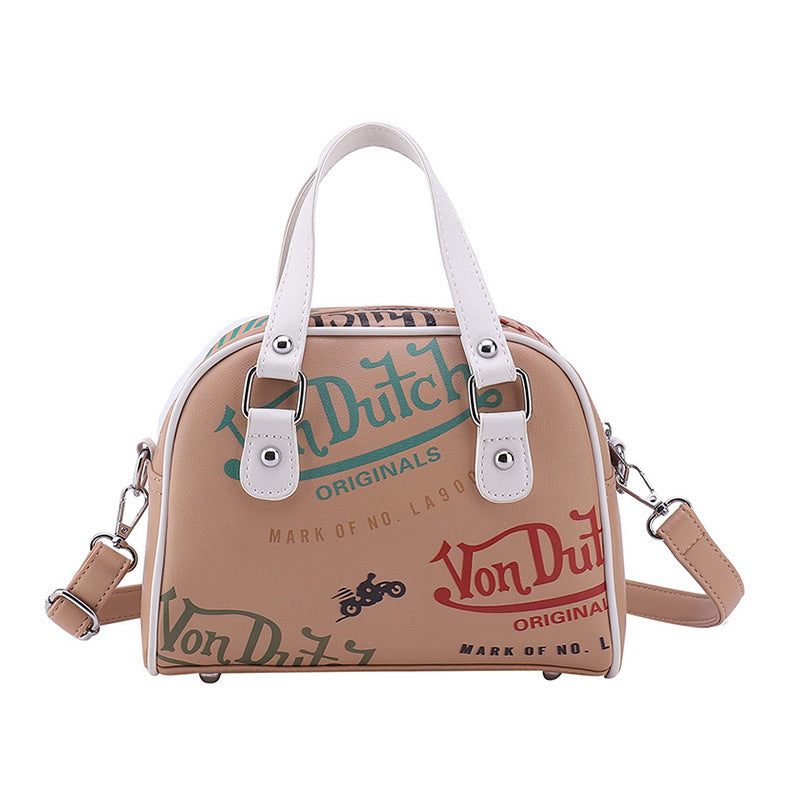 Fashion Letter Leather Messenger Bag Girl