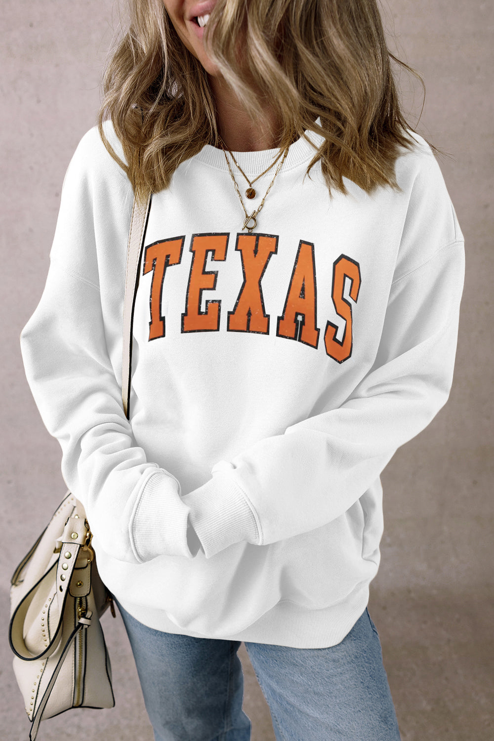 Letter Fleece Printed Casual Long Sleeve Sweatshirt