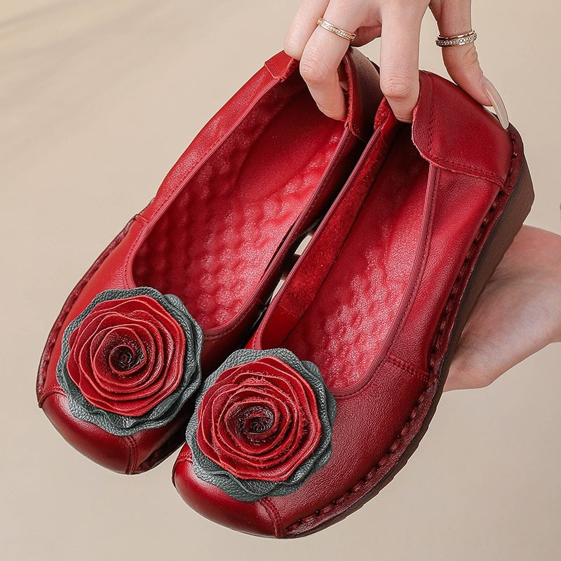 Handmade Leather Womens Shoes In Ethnic Style