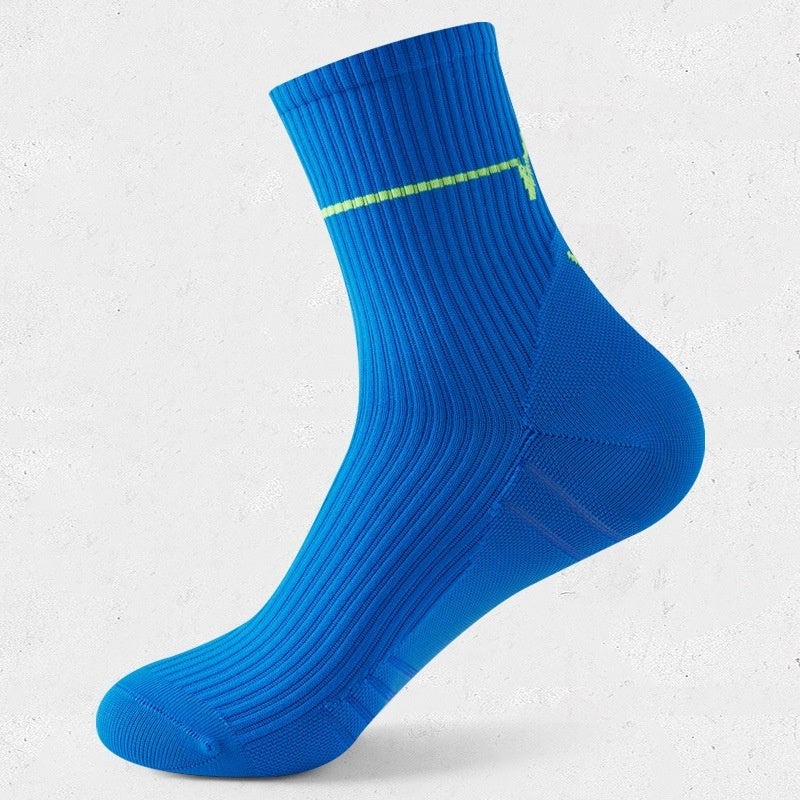 RUNYUBO Mid-Calf Bright-Colored ECG-Style Trendy Professional Running Socks