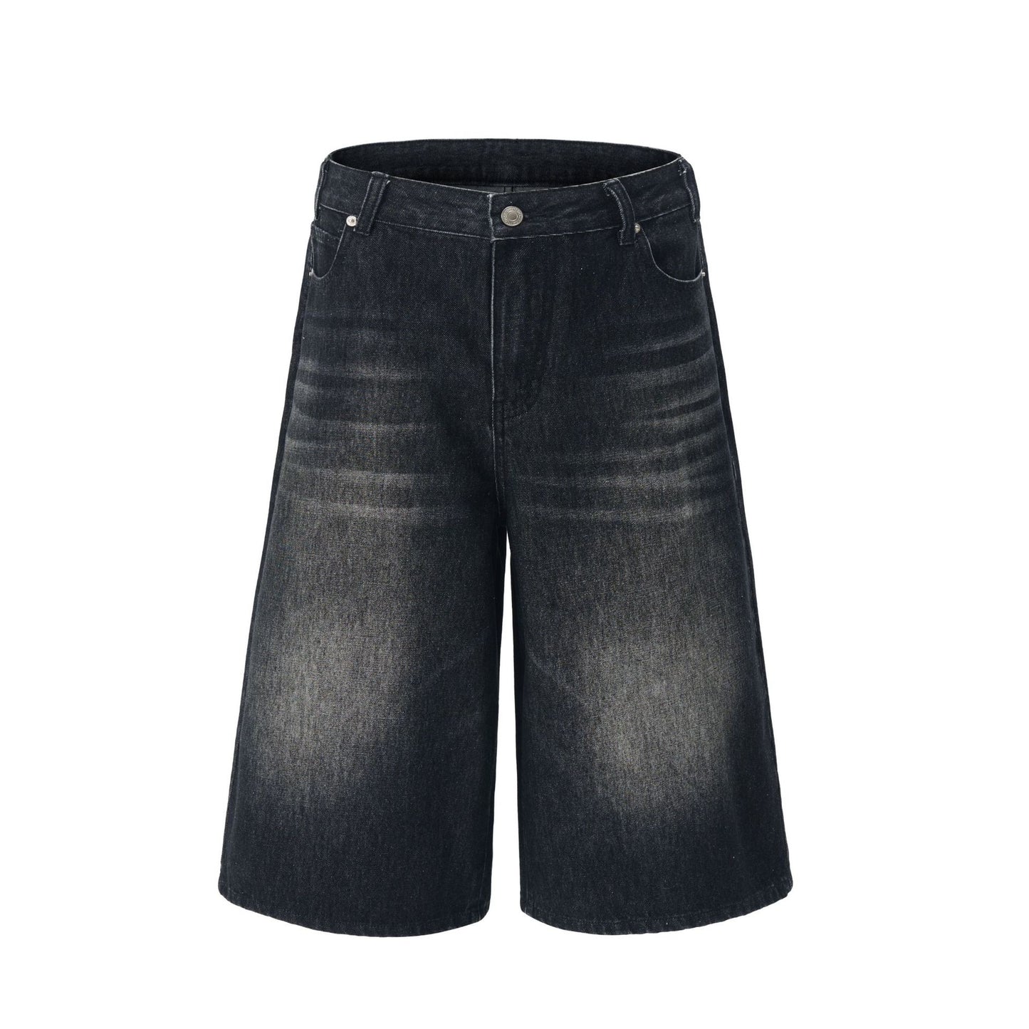 Women's American-style High Street Fashionable Washed Wide-leg Jeans