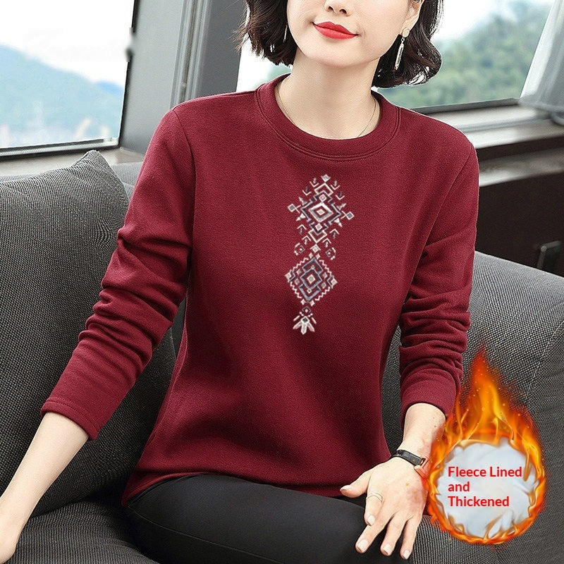 Womens Fashion Plus-Size Slim-Fit Long-Sleeve Sweater