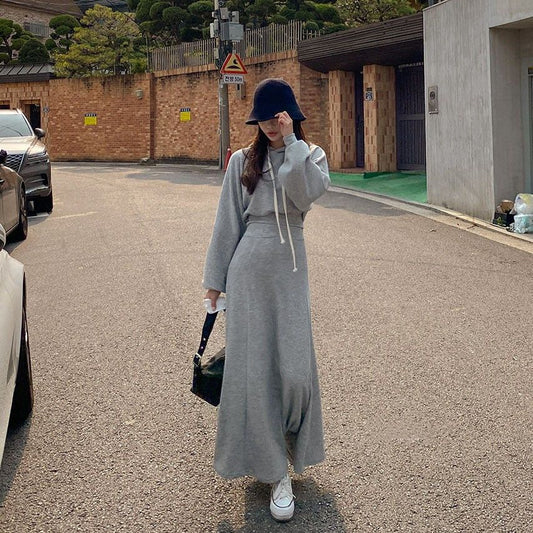 Womens Fashionable Casual Sweatshirt And Skirt Set
