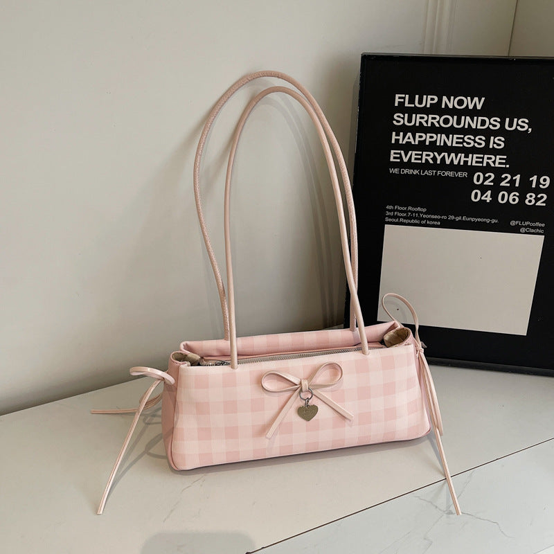 Contrast Color Bowknot Niche Sweet Girl Shoulder Bag
