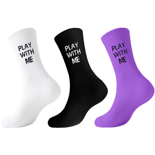 Macaron-colored Trendy Fashion Letter Mid-calf Socks