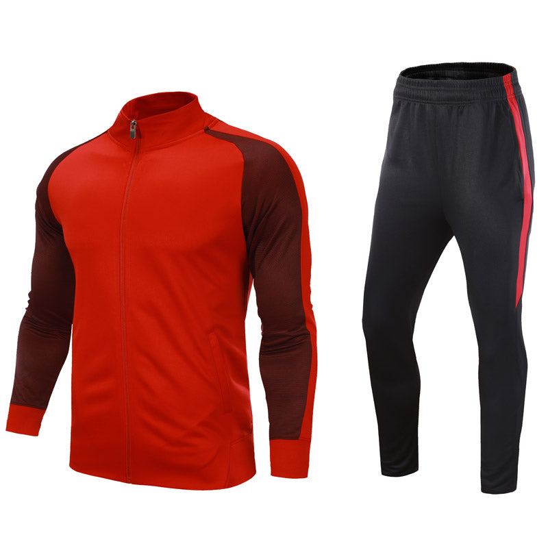 Contrasting Trim Stand-collar Sports Jacket Suit