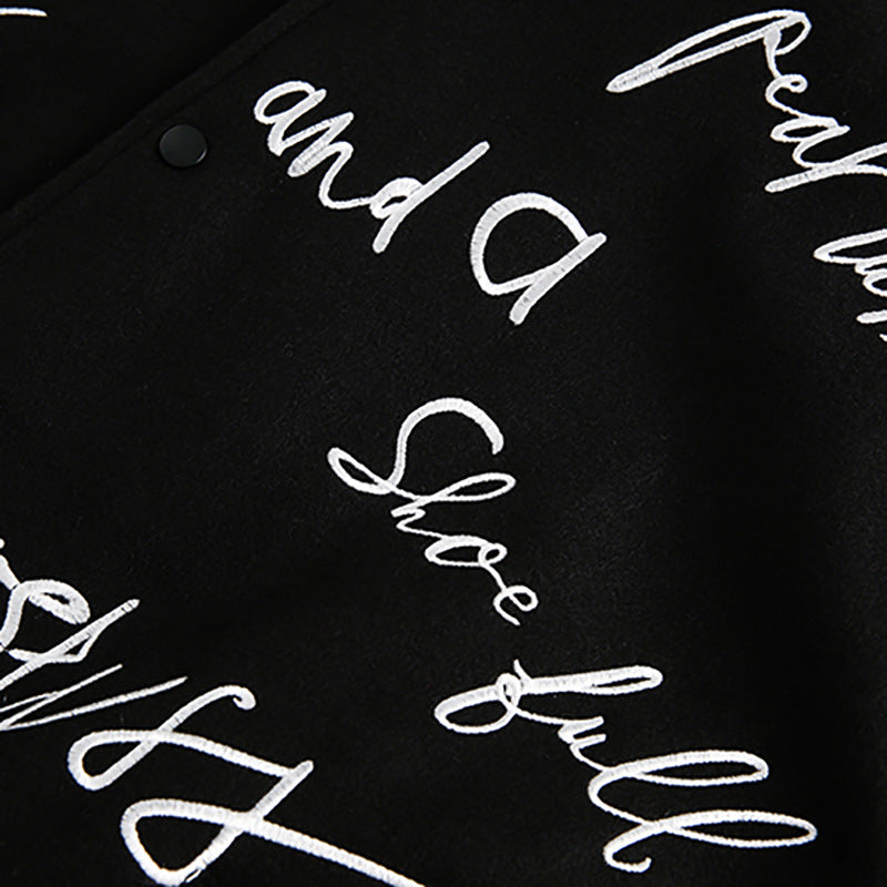 Handwritten Letter Embroidery Jacket Men