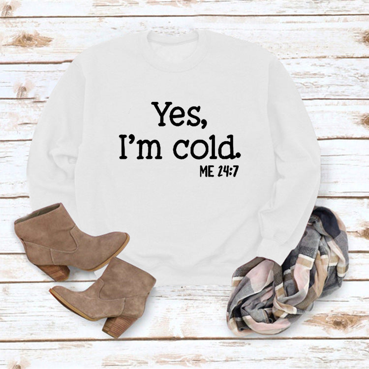Letter Round Neck Pullover Long Sleeve Sweatshirt