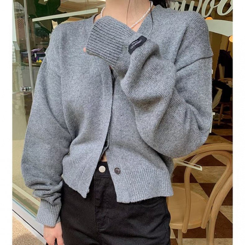 Loose Leisure All-matching Long-sleeved Knitted Cardigan Jacket
