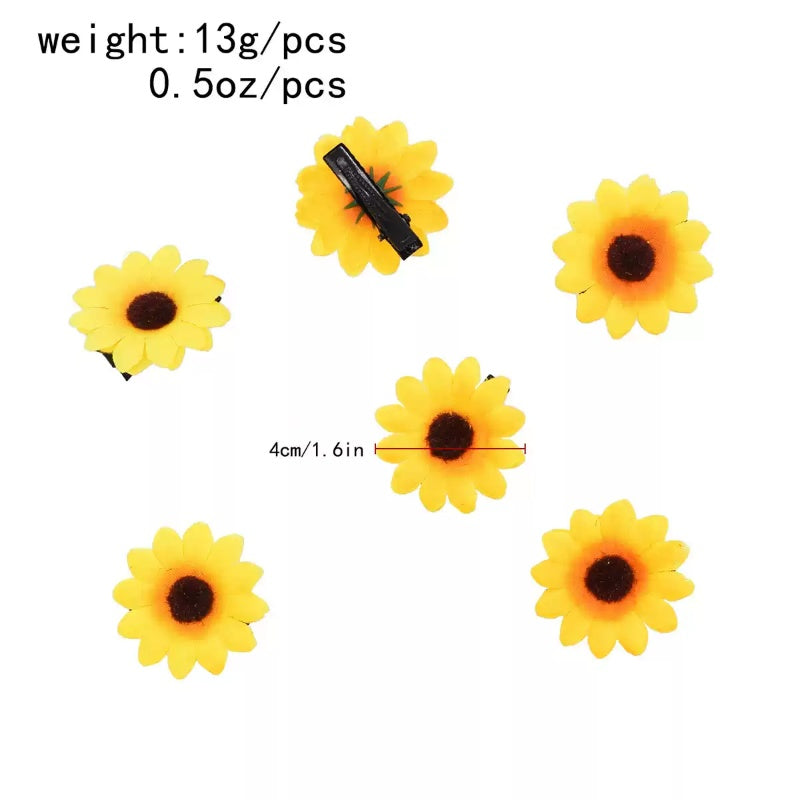 New Flower Barrettes Side Six-piece Set