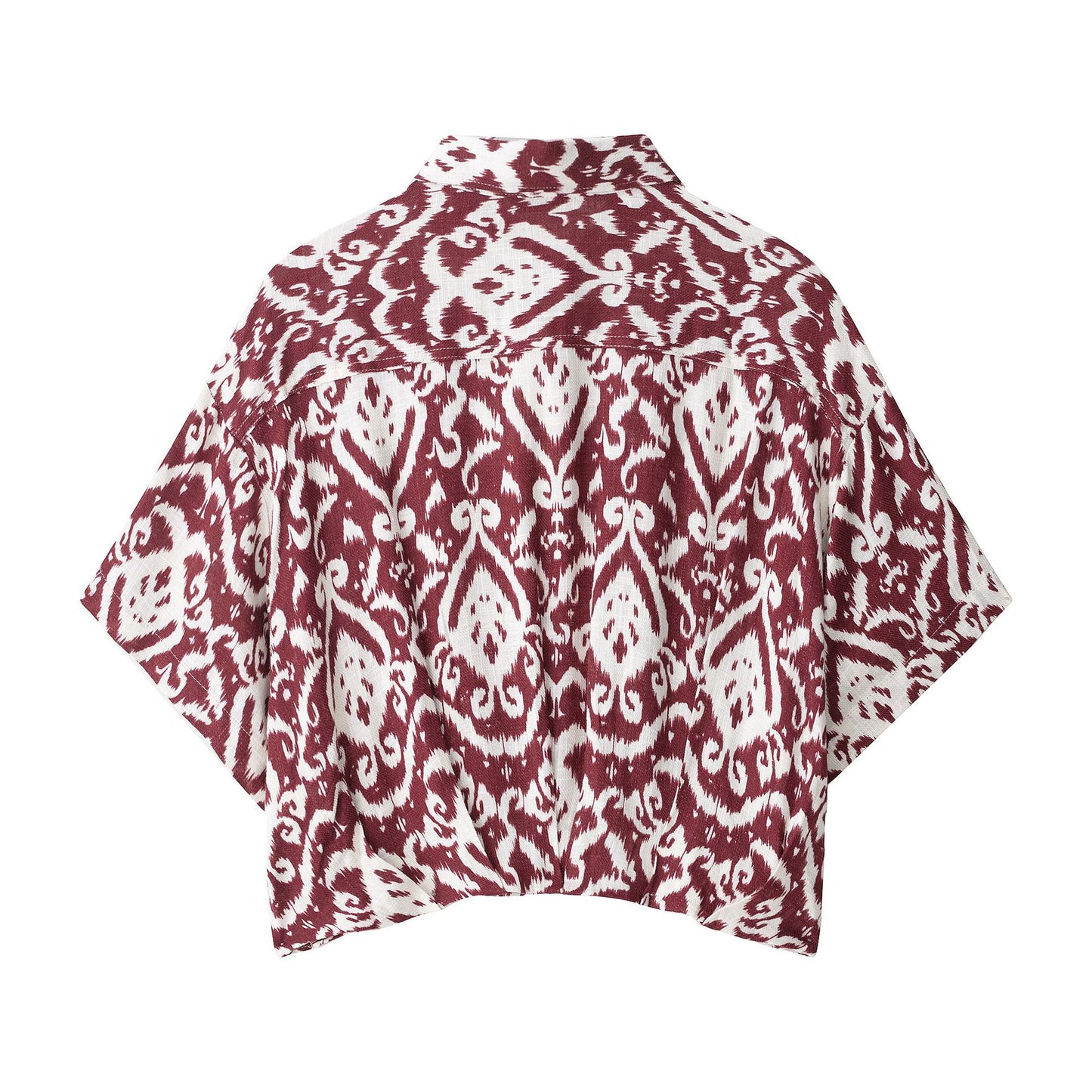 Printed Loose Design Short Shirt Decorated Tassel Printed Dress