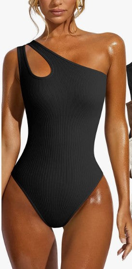 Women's Diagonal Collar One Shoulder Siamese Vest Tights