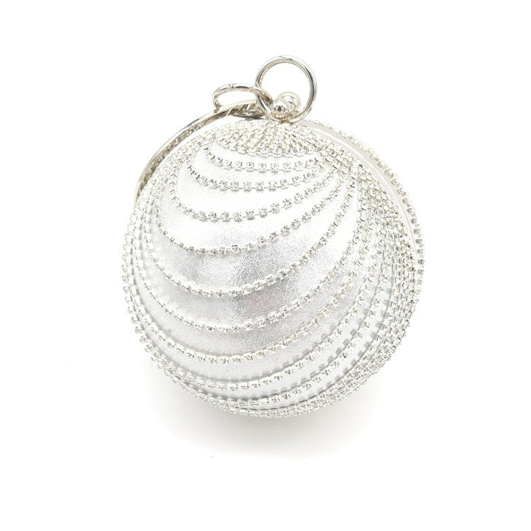Small Round Spherical Dinner Bag Versatile Handheld Dress Garment Bag Cosmetic Bag