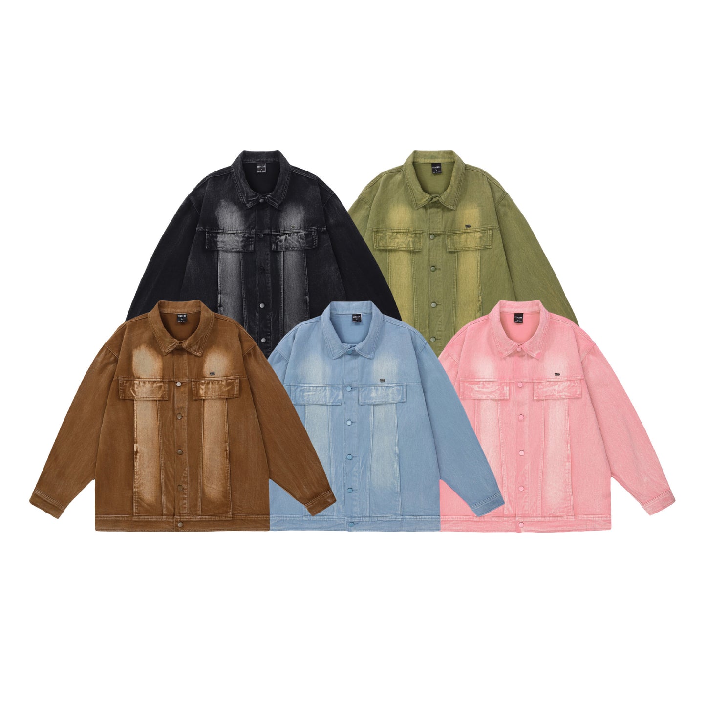 Leisure Washed And Worn Denim Jacket Coat