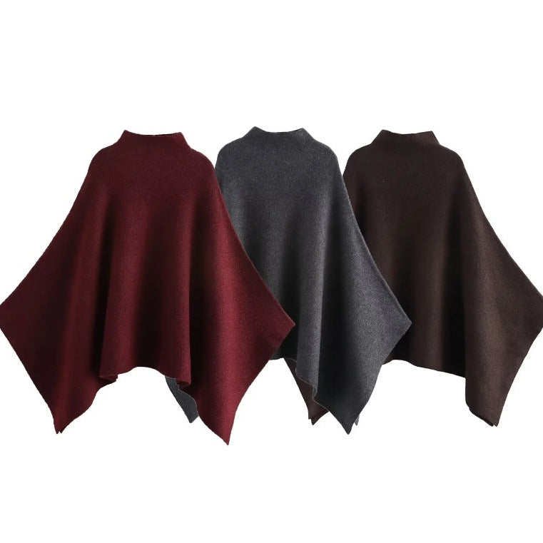 Women's Fashionable Asymmetric Knitted Cape