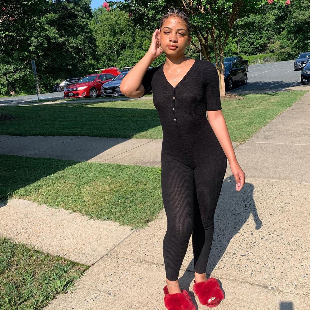 Women's Threaded Trousers Jumpsuit