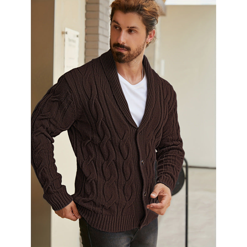 Strikket cardigan med print Afslappet langærmet sweater