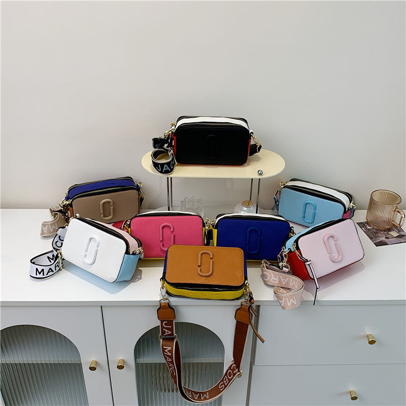Taske, moderigtig, bred skulderrem, crossbody, lille taske, moderigtig, all-match lille firkantet taske