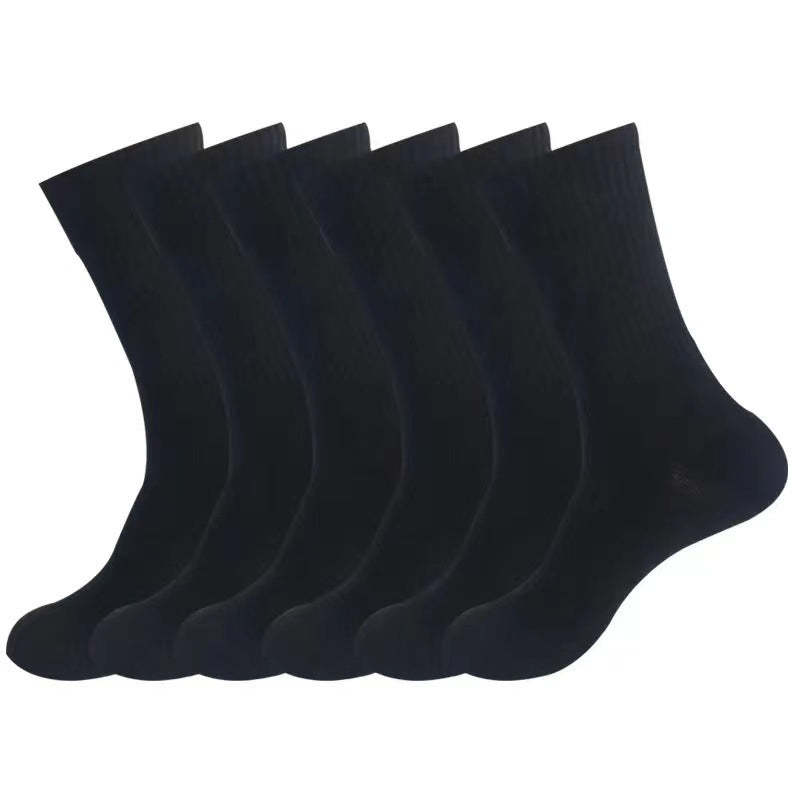 Men's Striped Combed Cotton Double Needle Plus Size Stockings