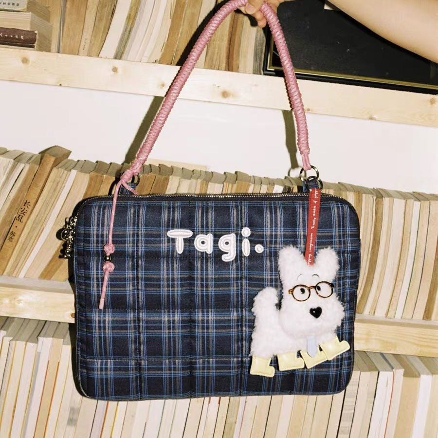 Plaid Tote One Shoulder Laptop