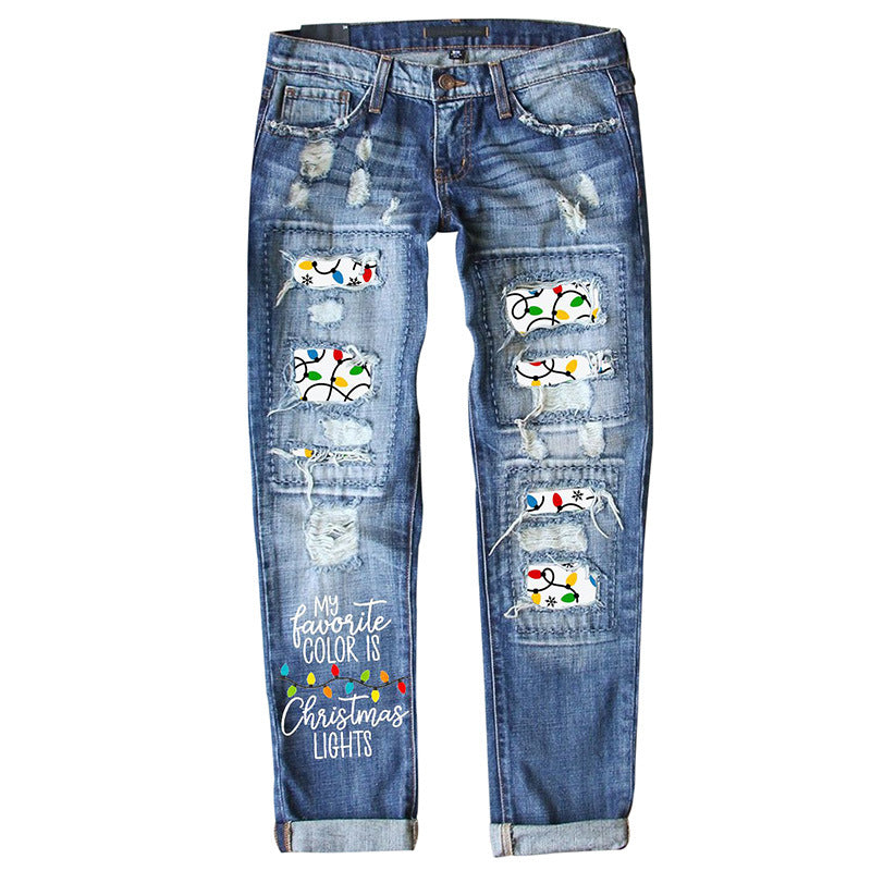 Fashionable Torn Button Pleated Pants For Women
