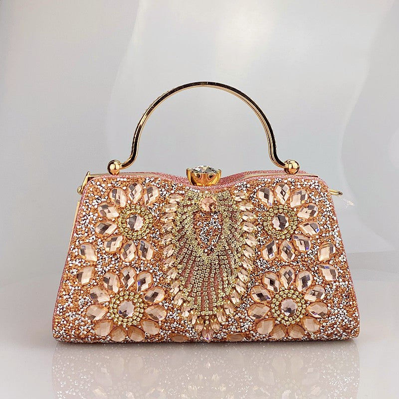 Women's Shiny Banquet Clutch Horizontal Square
