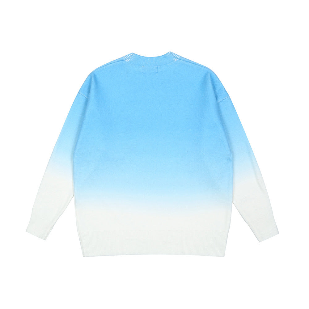 Love Print Gradient Sweater Men