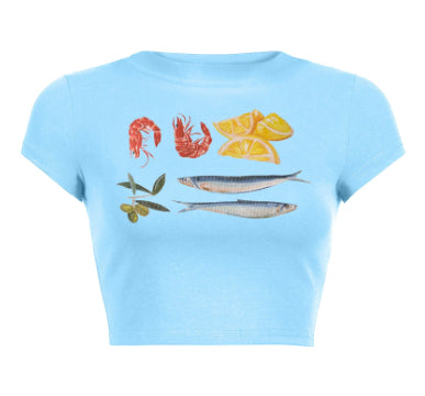 Round Neck Pullover Short Sleeve Letter Printed Navel T-shirt