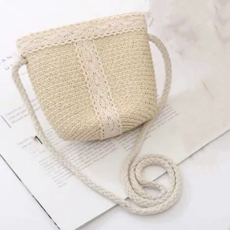 Summer Beach Sunshade Parent-Child Big Brim Straw Hat Bag Set