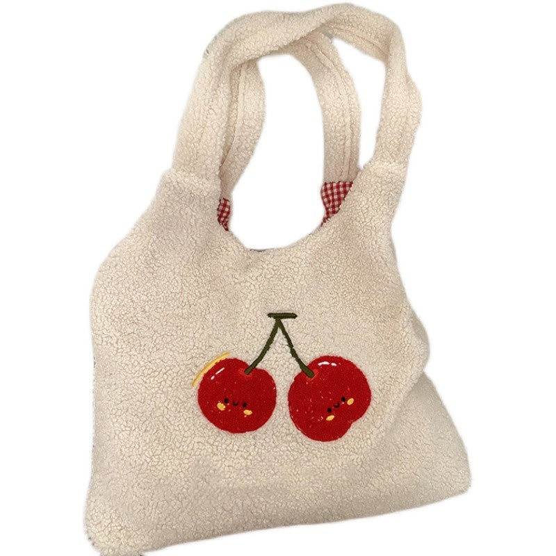 Thickened Plush Japanese Lazy Style Handbag