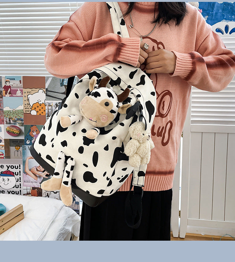 Cartoon Cow Doll Girl's Schoolbag Personalized Backpack
