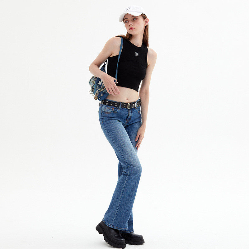 New Solid Color Slim Round Neck Sleeveless Vest For Women