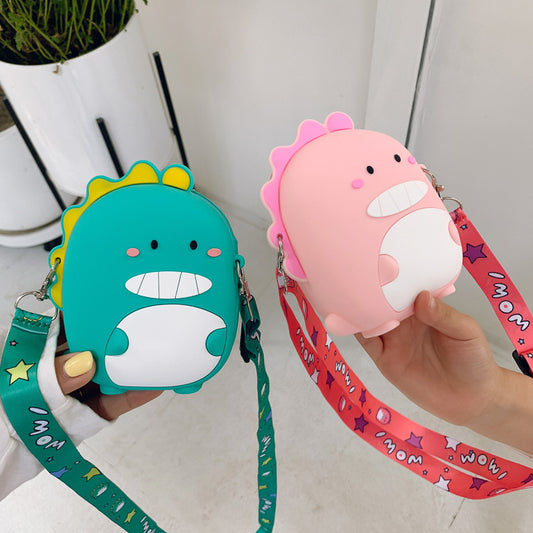 Silikone lille taske tegneserie dinosaur skuldertaske