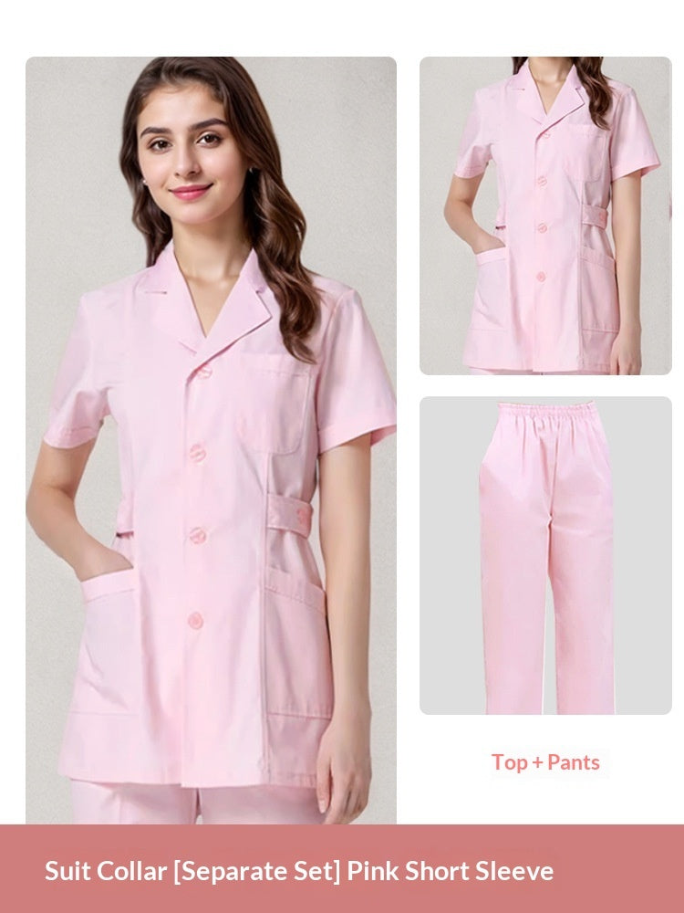 White Coat With A Western-style Collar For Medical Staff Winter Uniform Set