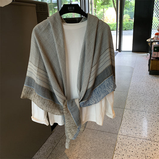 Sunscreen Large Kerchief Thin Silk Scarf Air-conditioned Room Outer Shawl