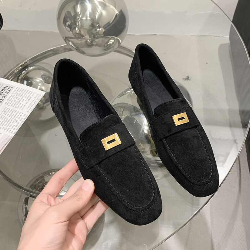 Damesko Britiske Loafers Firkantet Tå Gommino