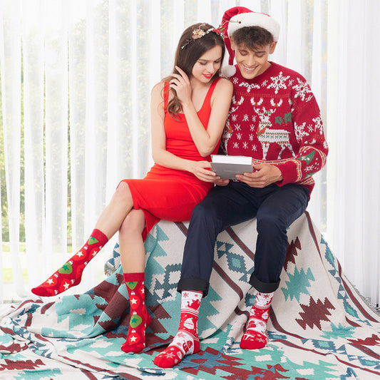 Christmas Santa Claus Women's Socks Elk Tide