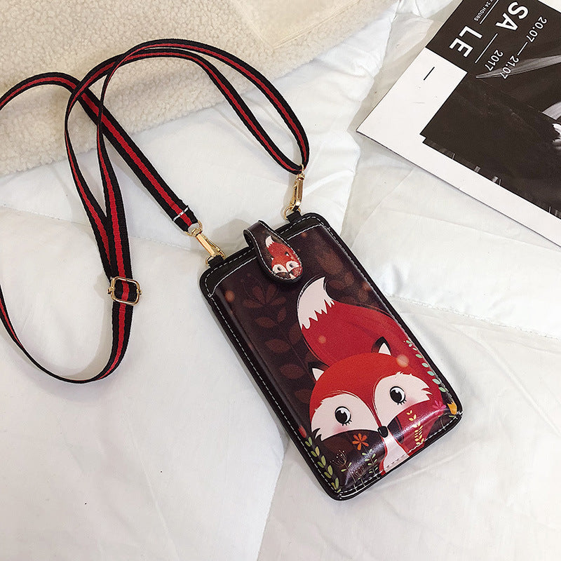 Printed Cartoon Mobile Phone Bag Women's Messenger