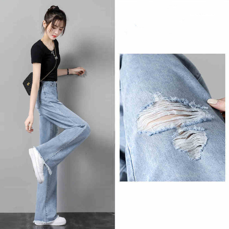 Straight Loose High Waist Small Wide Leg Pants Spring And Autumn