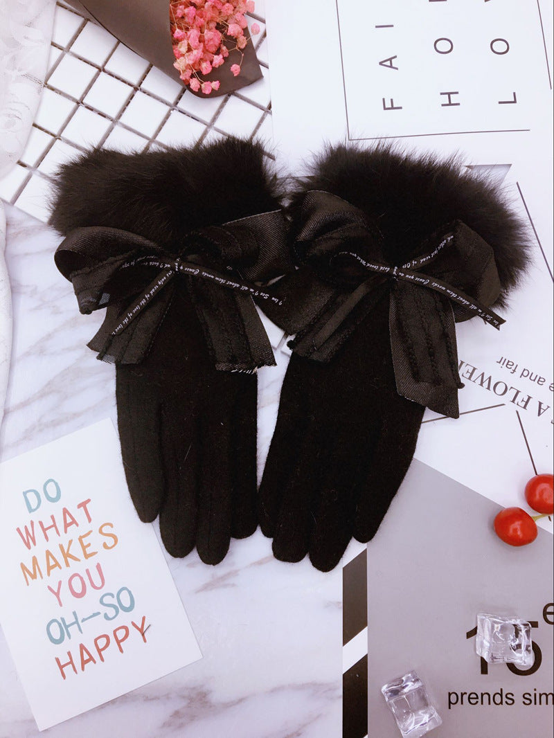 Cute Warm Touch Screen Thickened Warm Finger Gloves