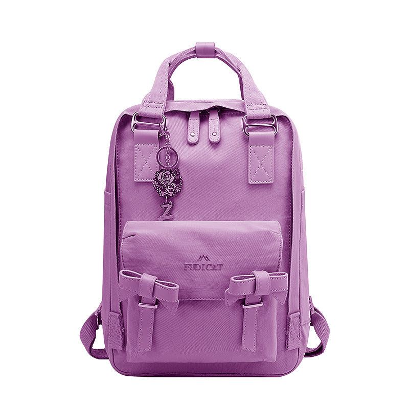 Solid Color Mommy Student Schoolbag Backpack