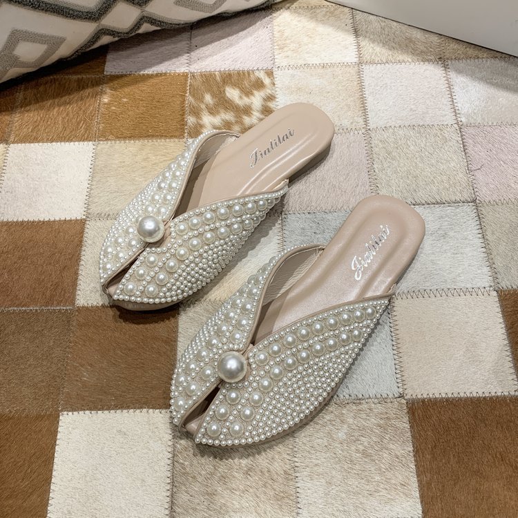 New Pearl Outer Wear Feminine Flat Sandals