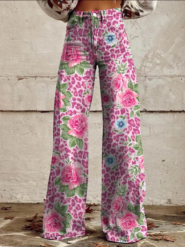 European And American Womens Flared Pure Cotton Jeans