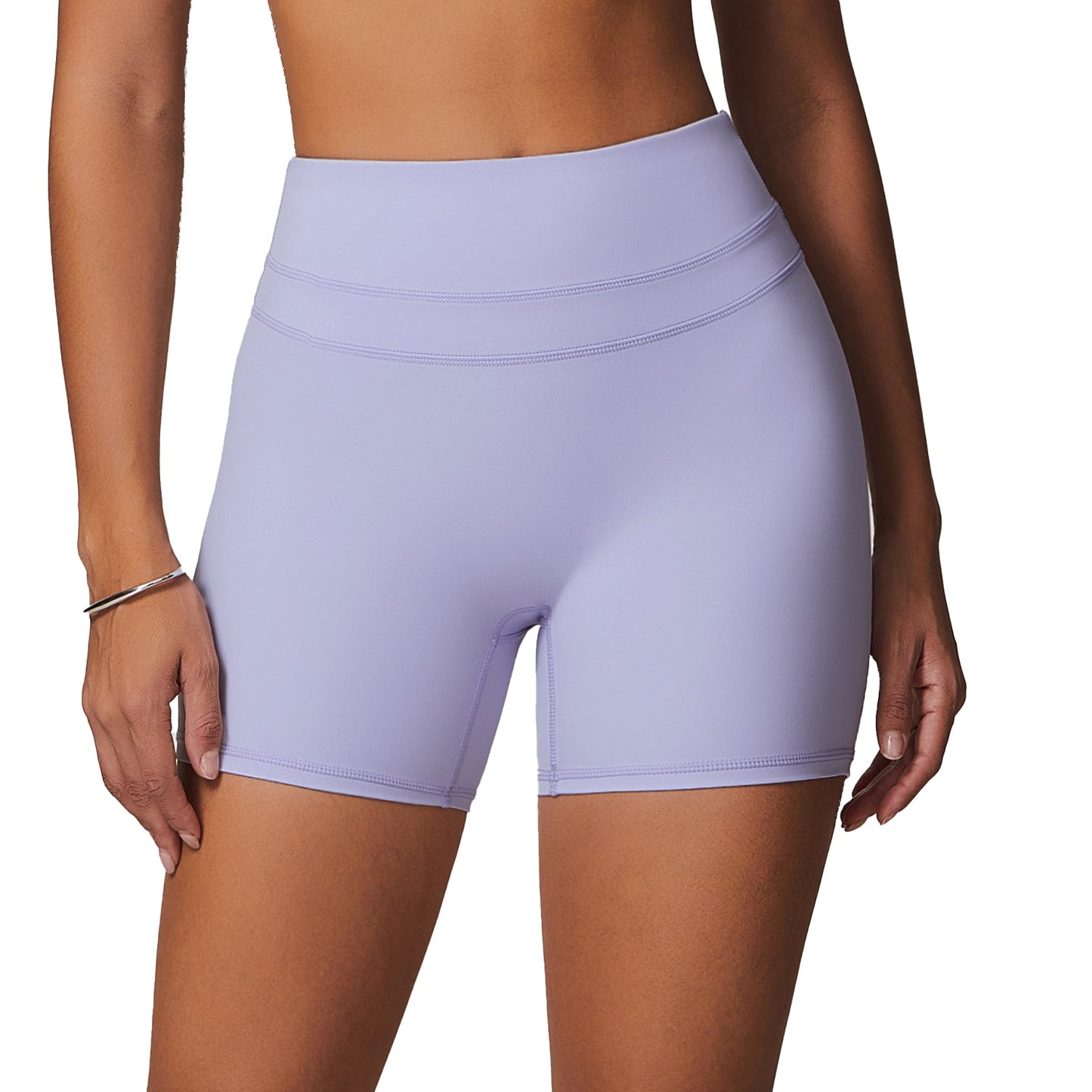 European And American Brushed Tight Yoga Shorts Stretch