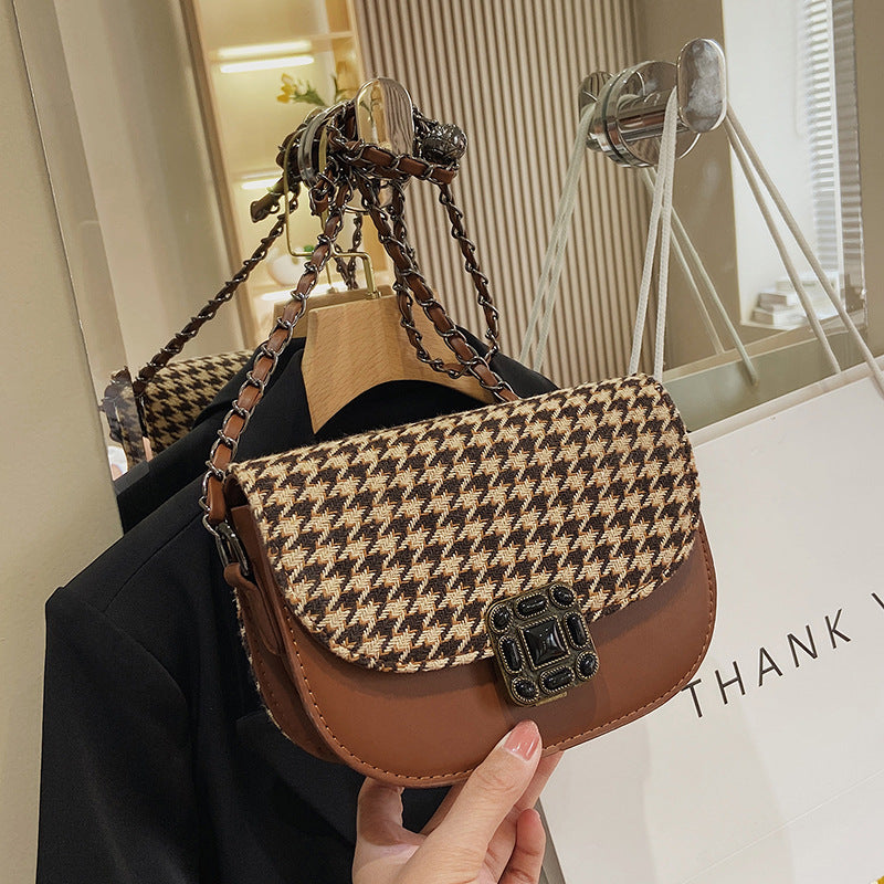 Popular Fashion New Trendy Houndstooth Messenger Bag