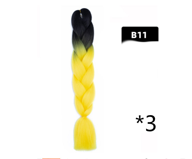 Color Big Braid African Chemical Fiber High Temperature Silk Wig Gradient