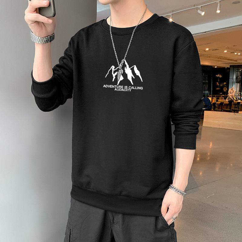 Langærmet sweatshirt til mænd med rund hals