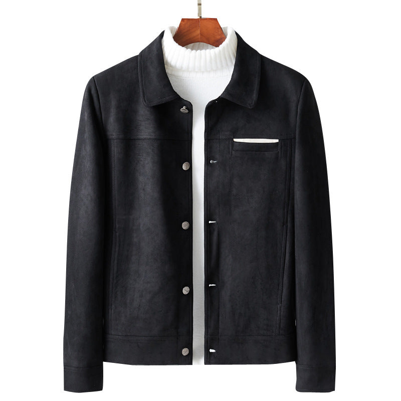 Men's Slim Lapel Casual Lamb Velvet Jacket