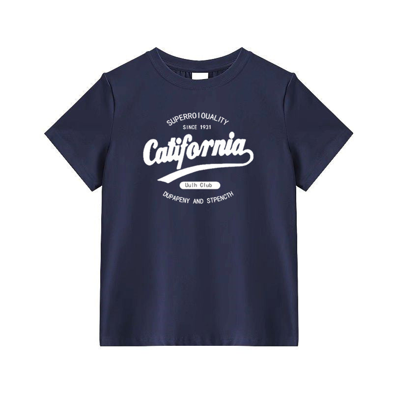 Round Neck Letter Print Simple Casual All-match T-shirt